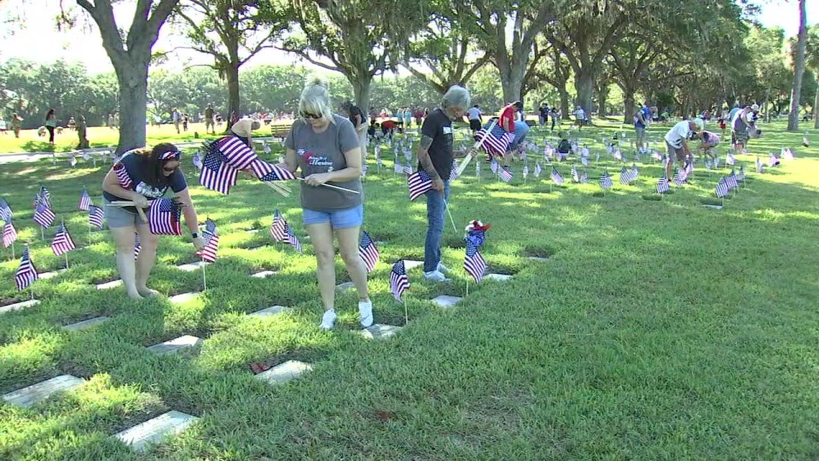 Flags at Bay Pines Cemetery